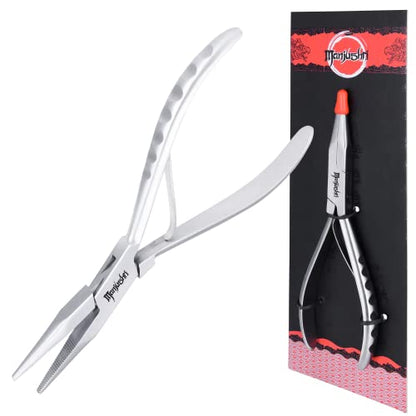 Manjushri Precision 6 Inches Fish Pin Bone Pliers Tweezers for Removing, Plucking and Pulling Pin Bones (Silver) - color: Silver