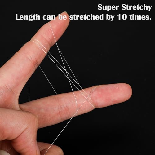 3 PCS Elastic Fishing Thread Invisible 0.2mm Length 656 Feet Per Spool | Elastic Fishing String Line Bait Thread for Salmon Sturgeon Bass