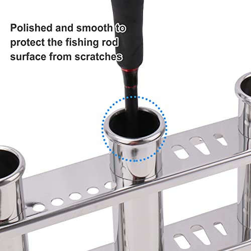 Fishing Rod Holder for Boat, Vertical Wall Mounted Fishing Rod Rack, Stainless Steel Rod Holder for Marine Boat,Fishing Boat, Truck (3 Tubes Upgrade) - color: 3 Tubes Upgrade