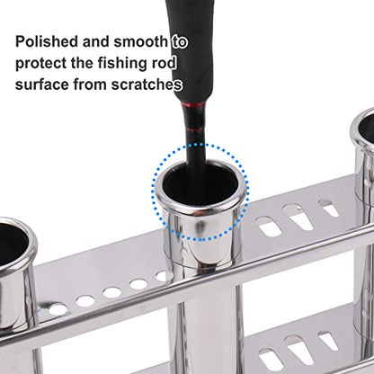 Fishing Rod Holder for Boat, Vertical Wall Mounted Fishing Rod Rack, Stainless Steel Rod Holder for Marine Boat,Fishing Boat, Truck (3 Tubes Upgrade) - color: 3 Tubes Upgrade