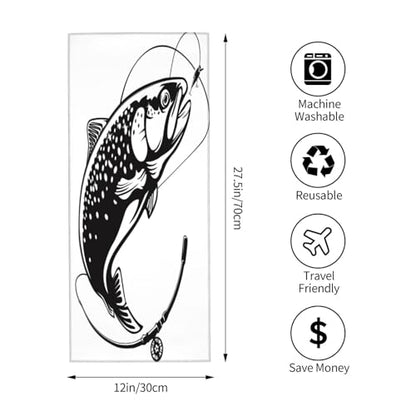 Rainbow Trout Jumping Out Water Salmon Isolated Microfiber Towel 12x27.5 Inches, Quick Dry Soft Travel Towel