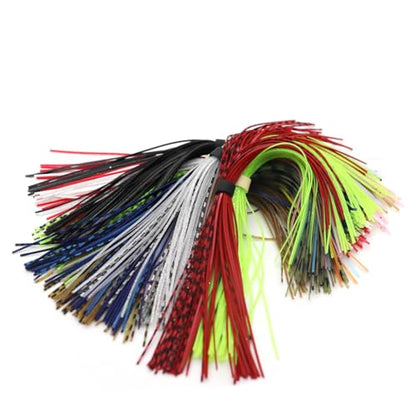 Silicone Jig Skirts Material Squid Rubber Jig Head Lures Spinnerbaits Buzzbaits Fly Fishing Material Crystal Flash bass jig Skirts Replacement Fishing DIY Accessory - color: 20 Bundles-A