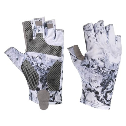 PATIKIL Fishing Gloves, Breathable Fingerless Sun Protection Gloves for Men Women Kayaking Rowing Cycling Hiking - color: Grey, size: Medium