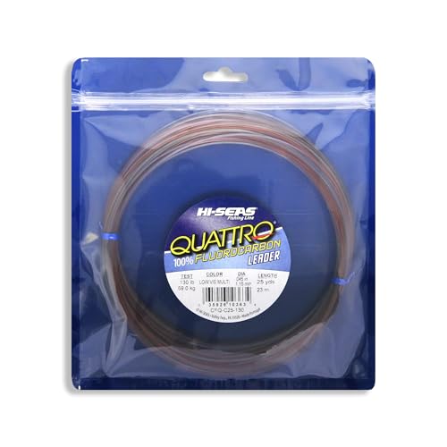 Hi-Seas Quattro 100% Fluorocarbon Leader - size: 25 Yard, 130 Pound Test