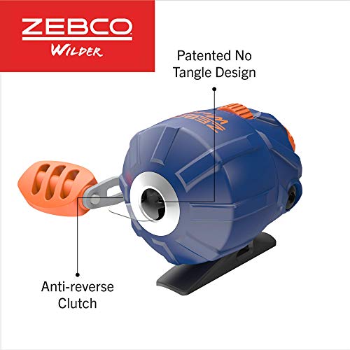 Zebco Wilder Fishing Reel and Rod Combo, 4'3" Durable Fiberglass Rod with Built-In Carabiner, Patented No-Tangle Reel, Pre-Spooled with 6-Pound Zebco Cajun Fishing Line - style: Spincast Reel - Telescopic Rod