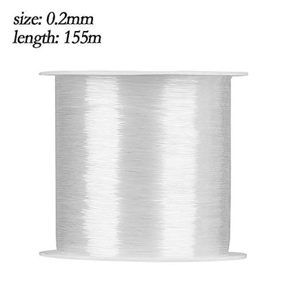 Fishing Line Nylon Monofilament - Strong Clear Wire for Fly Fishing and Casting, Leak-Proof Spool Design - size: 0.2mm -155m