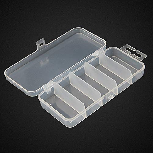 2PCS 5x2.4x1Inch Small Clear Plastic Fishing Tackle Accessory Box Portable Fishing Lure Bait Hooks Storage Box Case Container Jewelry Making Findings Organizer Box