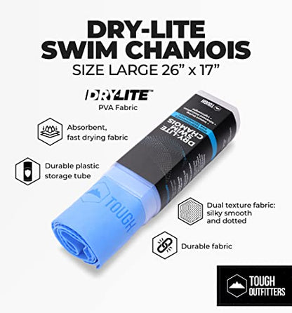 Tough Outfitters Quick Dry Towel - Travel Towel Fast Drying Lightweight - Compact Microfiber Towels for Body Camping Swim Beach Camp Backpacking - Quick Dry for Swimmers - color: Large - 26" X 17" - Blue