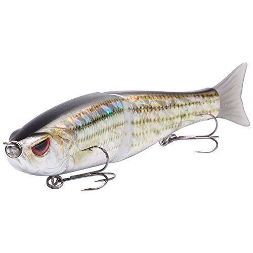 Bassdash SwimShad Glide Baits Jointed Swimbait Bass Pike Salmon Trout Muskie Fishing Lure,3-Pack - color: Rainbow Trout + Striper + Firetiger, size: 4.5in/0.65oz