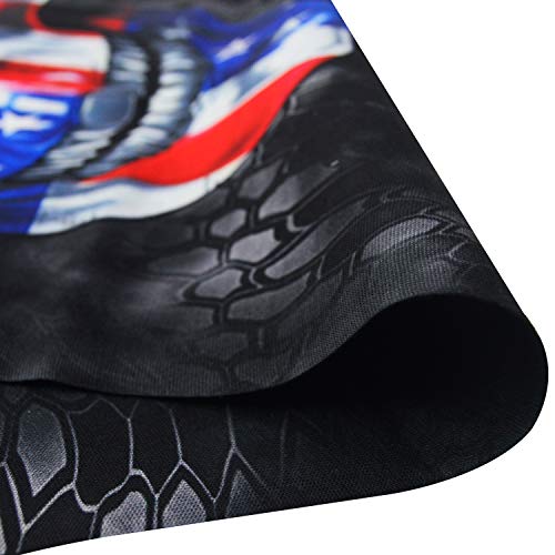 Obacle Neck Gaiter Face Mask Bandana for Dust Wind Sun Protection for Men Women - color: Skull Blue-red Flag Face