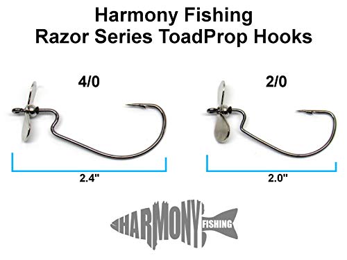 Harmony Fishing Razor Series ToadProp Hooks (5 Pack) EWG Propeller Hooks for topwater Frog/Toad baits - size: 4/0 (5 Pack)