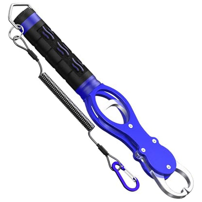 Fish Lip Gripper with Scale, 40lbs / 36kg Max Capacity, Portable Aluminum Alloy Fishing Grabber Tool, Lightweight 6.8 oz / 194 g, Non-Slip Handle