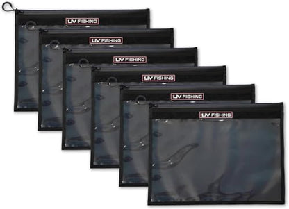 Fishing Tackle Storage Bags - Clear, 6 Pack | Zip Bags for Organizing Baits and Tackle. Extremely Durabality. Holds 30+ bags of baits. (12x16in, 6, Piece) - size: 12 x 16in Clear