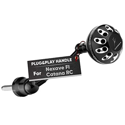GOMEXUS Power Handle Compatible for Shimano Sedona FI Sahara FI Nexave FI Sienna FG Nasci FB Catana RC Spinning Reel Crank (Not for 22 Sahara FJ 21 Nasci FC) - color: Nexave FI/Catana RC