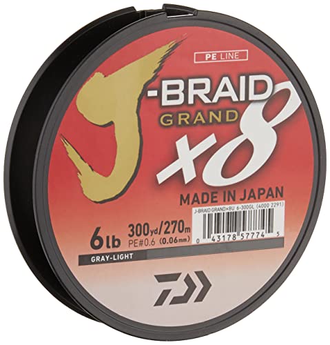 Daiwa J-Braid Grand 8 X 300 YDS Filler Spool - color: GRAY LIGHT, style: 300 Yards 6 Lb
