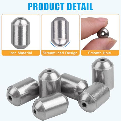 Egg Sinkers Fishing Weights Kit, 23/40pcs Fishing Weights Sinkers Slip Sinkers Catfish Weights Bass Casting Sinker Weights Lead Free Fishing Weights for Freshwater Saltwater Fishing - style: 40pcs Kit