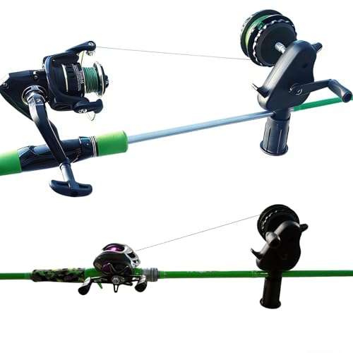 Black Pig-Shaped Fishing Line Winder Spooler, All-in-One Portable Fishing Reel Spooling Station for Spinning, Casting Reels, Clamp-on Rod or Desk Mount, Anti-Twist, Multi-Function, - size: RXQ-XN