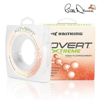 KastKing Kovert 100% Fluorocarbon Fishing Line - Clear Fishing Leader, High Sensitivity, Strong Knot Strength, Shock & Abrasion Resistant, Extreme Clarity, Ultra-Low Visibility, Fast Sinking - color: Kovert Xtreme (Thin & Strong), size: 15LB-50Yds (Clear)