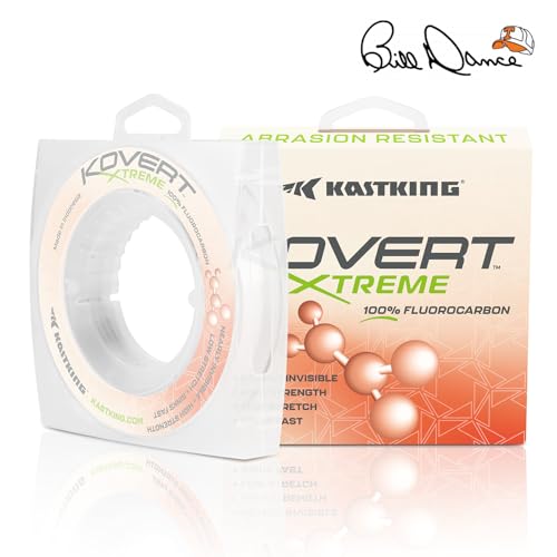 KastKing Kovert 100% Fluorocarbon Fishing Line - Clear Fishing Leader, High Sensitivity, Strong Knot Strength, Shock & Abrasion Resistant, Extreme Clarity, Ultra-Low Visibility, Fast Sinking - color: Kovert Xtreme (Thin & Strong), size: 6LB-200Yds (Clear)