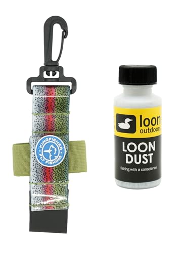 Loon Outdoors Dust Powder Dry Fly Floatant with Kingfisher Dry Shake Holder - color: Rainbow Trout