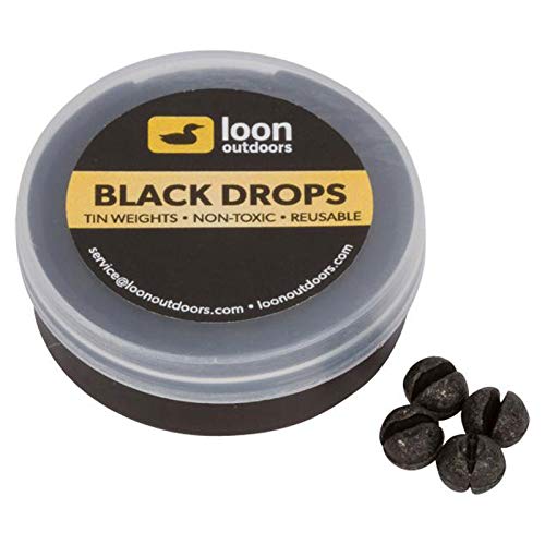 Loon Outdoors Black Drops Split Shot | Refill Tub - size: #4 (0.2g)