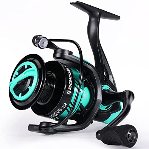 Sougayilang Fishing Reel, Ultralight Spinning Reel with Aluminum Spool, 5.2:1 High Speed Spinning Fishing Reel, 1000-6000 Series for Freshwater - color: Green, size: 3000