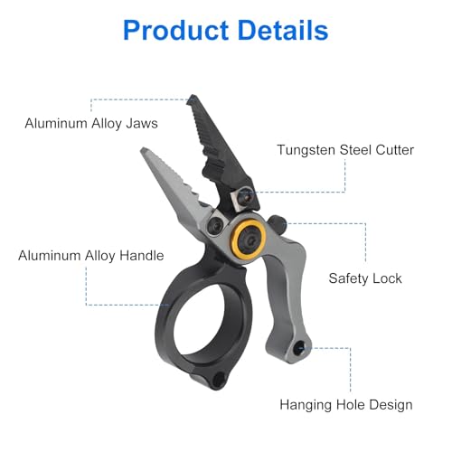 Multi-Function Fishing Line Cutter, Fishing Split Ring Pliers, Fishing Braid Scissors Gear Accessories