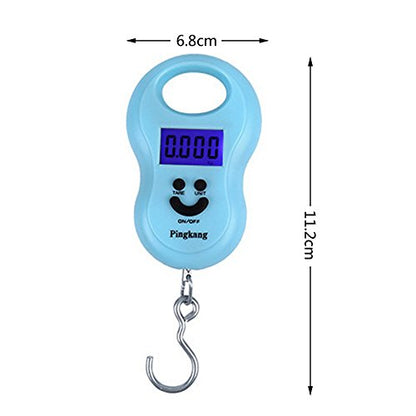 Pocket Portable 50kg/10g LCD Digital Scale Electronic Hand Held Hook Belt Luggage Hanging Scale Backlight Balance Weigting (1pcs Random Color) - color: 1pcs random color