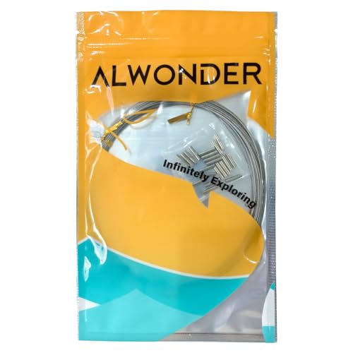 Alwonder 32.8ft Fishing Wire Fishing Leader Line with 20pcs Crimps Sleeves, Nylon Coated 1x7 Stainless Steel Leader Wire Freshwater Saltwater for Pike, Billfish, Bluefish, Muskie, Wahoo - size: 80LB