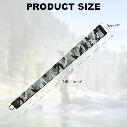 Neoprene Camo Fishing Rod Sleeves,Fishing Pole Sleeves,Fishing Rod Socks | UV Resistance,Puncture Resistant, Protect Casting, Spinning, Trolling Fishing Rods, Storage, tangled-free,75in,68in,60in - color: Light Green Camo, size: 75"