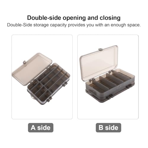 ibasenice Double-Side Fishing Box Fishing Tackle Box with Lures Small Lure with Dividers Bait Storage Container for Freshwater Carry