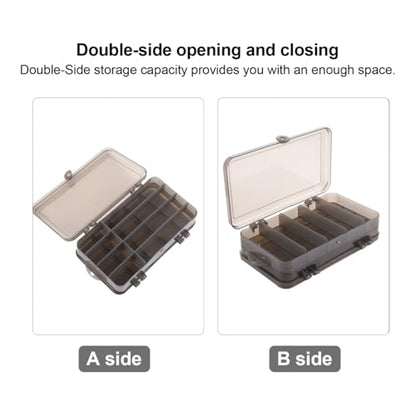 ibasenice Double-Side Fishing Box Fishing Tackle Box with Lures Small Lure with Dividers Bait Storage Container for Freshwater Carry