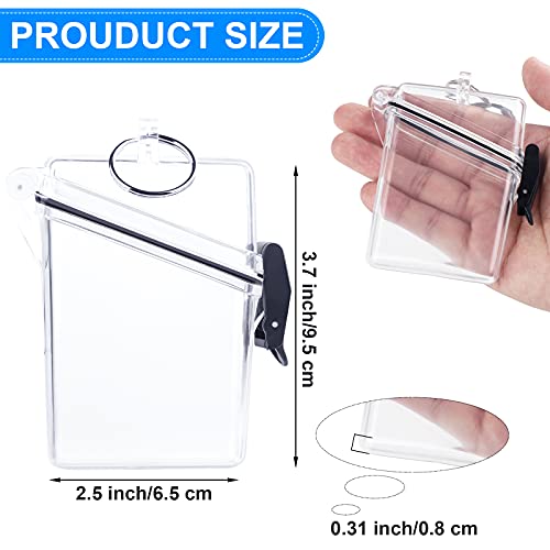 URATOT 4 Pack Waterproof Badge Holder Clear Safe Waterproof Card Holder with Lanyard for Cards, Coin and Money Heavy Duty Durable Locker Dry Box