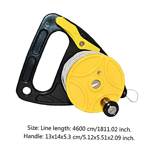 NIDONE Fishing Line Winder Spooler Fishing Line Fishing Line Spooler Machine Dive Reel with Thumb Stopper High Visibility 150ft White Line Multi Purpose for Cave and Wreck Exploration