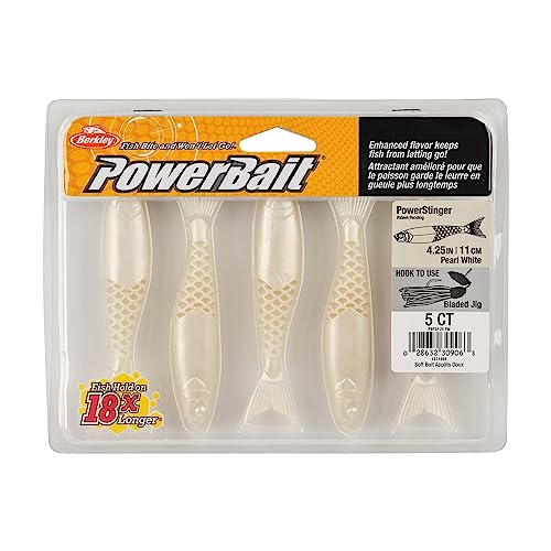 Berkley PowerBait PowerStinger Fishing Soft Bait - color: Pearl White, size: 4 1/4"