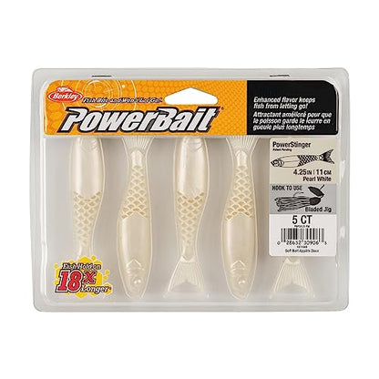 Berkley PowerBait PowerStinger Fishing Soft Bait - color: Pearl White, size: 4 1/4"