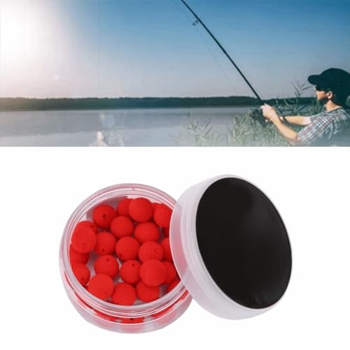 30PCS/Box Carp Fishing Foam Soft Pellets Baits – Floating Boilies Ball Lure for Hair Rigs & Feeder, Freshwater & Saltwater Carp Fishing - color: Red 12mm