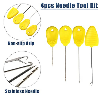 Carp Fishing Equipment Hair Rigs Kit, Carp Rigs Boilie Stop Stringer Needle | Carp Bait Boilies Stoppers, Rigging Needle Tool, Carp Fishing Gear