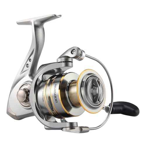 HAUT TON Spinning Reel 8000/9000/10000/12000/14000,6+1BB Metal Surf Fishing Reels,4.8:1 Gear Ratio 55lbs Drag Heavy Long Casting Inshore Saltwater Monster Fish - size: 6000, style: Ht-ngk