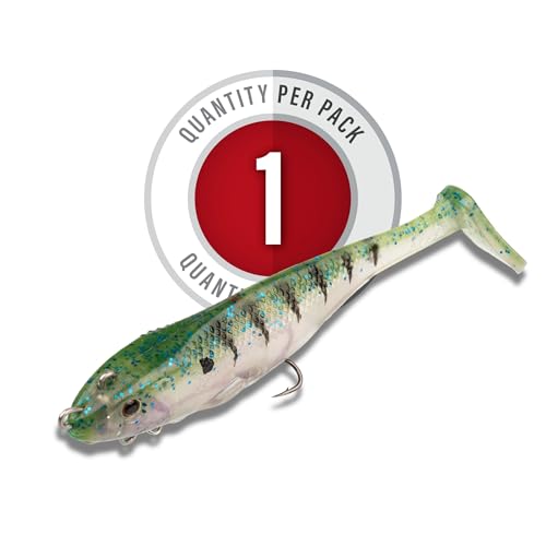 Strike King Final Copy Fishing Lure, Pre-Rigged Soft Plastic Swimbait, Free-Swinging Size 4 Treble Hook, Belly Magnetic Hook Keeper, 7/8-Ounce - color: Phantom Bluegill