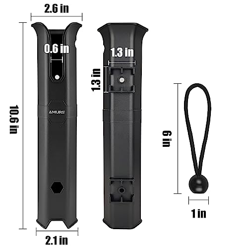 6-Tube Fishing Rod Holder, Wall Mounted Rod Holder with 6inch Ball Bungee Cords and Screws for Boat Kayak Cooler Trailer Portable