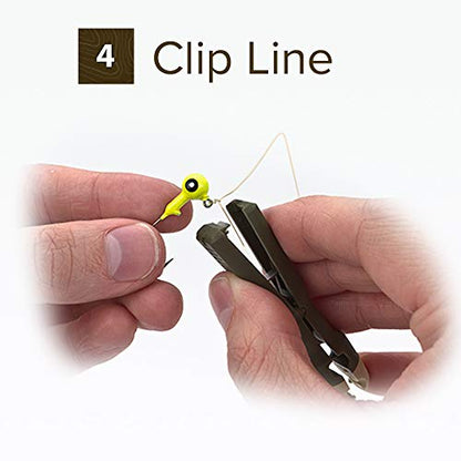Fly and Ice Fishing Knot Tying Tool 2-Pack | Tie Knots for Flies, Hooks, and Jigs, Grip Eyelet, Thread Line, Clip Fishing Line