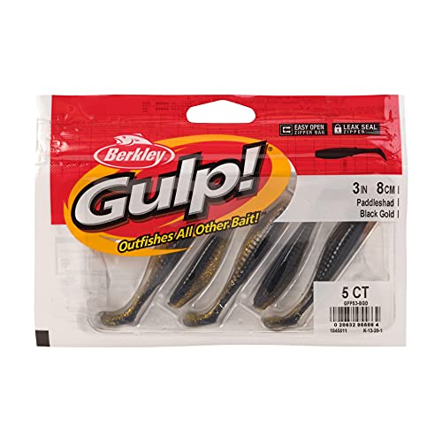 Berkley Gulp! Paddleshad Fishing Soft Bait - color: Black Gold, size: 3"