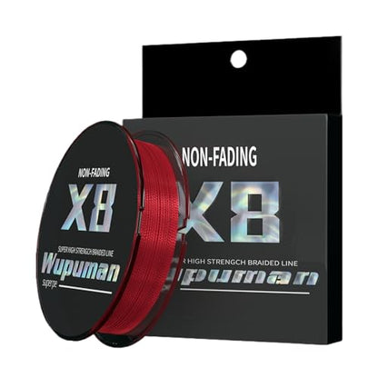 Braided Fishing Line 8 Strands (Non-Fading) Super 100% PE(LBS:6/8/10/15/20/30/40/50/60/70/80/90/100/130/150/200)(150M 300M 500M 1000M) Ocean, Lake,Parks, River Fishing - color: Red, size: 60LB 150M 164Yards