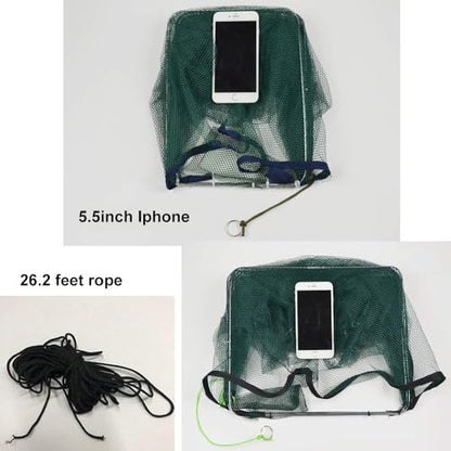 Foldable Fish Trap,Minnow Crawfish Crab Crayfish Bait Net,Portable Shrimp | 1/2 Pcs Crawdad Cast,Nylon Mesh Steel Frame,Durable Lightweight Zipper,Entrances 360 Design,Lakes Rivers Sink Catch - color: 2Pcs 6 holes