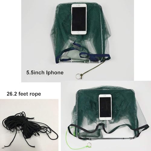 Foldable Fish Trap,Minnow Crawfish Crab Crayfish Bait Net,Portable Shrimp | 1/2 Pcs Crawdad Cast,Nylon Mesh Steel Frame,Durable Lightweight Zipper,Entrances 360 Design,Lakes Rivers Sink Catch - color: 1Pc 6 holes