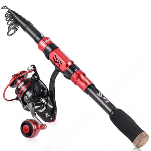 Sougayilang Fishing Pole with Spinning Reel Portable Fishing Rod Reel Combos - size: 2.1M/6.89FT Rod with 2000 Reel, style: Only Rod and Reel
