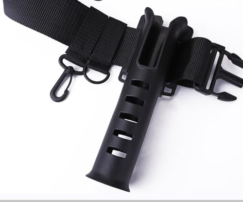 Fishing Belt Rod Holder - Adjustable Fishing Rod Holster Waist Wading Belts for Men, Nylon Wader Fishing Waist Belt for Fly Surf with Portable Pole Inserter Casting Spinning Pole Tackle