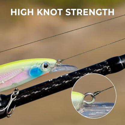 Calamus Bastion Braided Fishing Line -Abrasion Resisting Braided Lines – Thin Diameter Superline – Zero Stretch – 4 Strand MultiTuf Fiber Braid Line - color: X8-Moss Green, size: 20 LB - 600 Yds