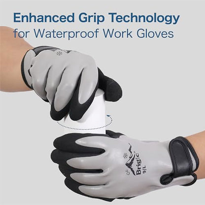 Waterproof Weatherproof Winter Work Gloves, Gray, Ideal for Gardening & Outdoor Tasks - size: Medium